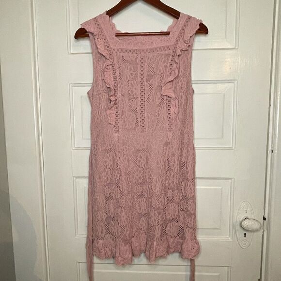 entro Blush Lace Sleeveless Summer Dress - Picture 1 of 14